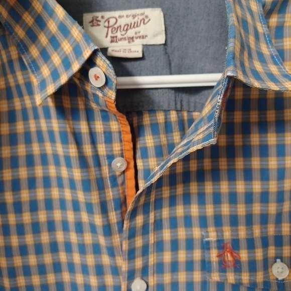 ORIGINAL Penguin plaid flannel button down shirt top - Picture 4 of 6